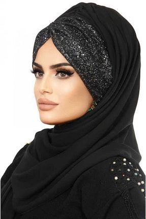شال مشکی زنانه پلی استر Aişe Tesettür - کد 47471311