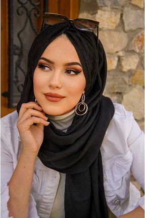 شال مشکی زنانه پنبه پلی استر Aişe Tesettür - کد 827262886