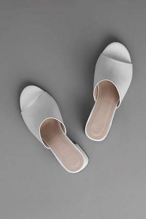 دمپائی سفید زنانه چرم مصنوعی LAL SHOES & BAGS - کد 234198329