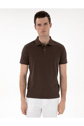 پولوشرت قهوه ای مردانه %100 پنبه Pierre Cardin - کد 904630742
