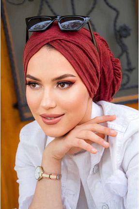 کلاه شنای حجاب زرشکی زنانه Aişe Tesettür - کد 683951525