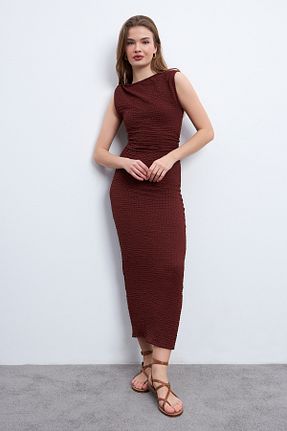 لباس زرشکی زنانه بافتنی Trendseninle - کد 904643066