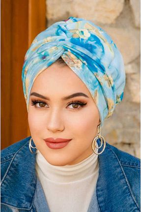 کلاه شنای حجاب آبی زنانه Aişe Tesettür - کد 827148901