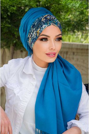 کلاه شنای حجاب آبی زنانه Aişe Tesettür - کد 742947228