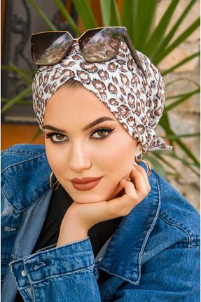 روسری سفید ساتن Aişe Tesettür - کد 699260006