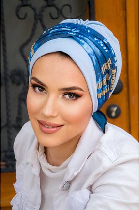 کلاه شنای حجاب آبی زنانه Aişe Tesettür - کد 767077043