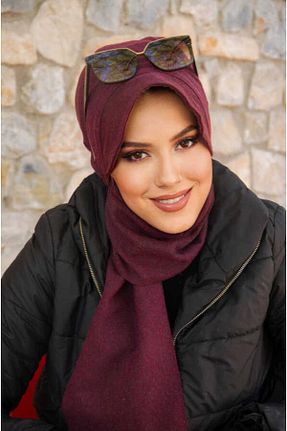 کلاه زرشکی زنانه پشمی Aişe Tesettür - کد 680392003