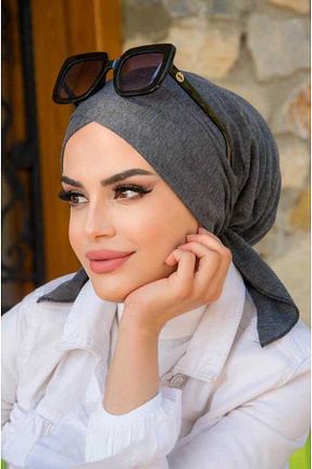 روسری طوسی پنبه ای Aişe Tesettür - کد 681069623