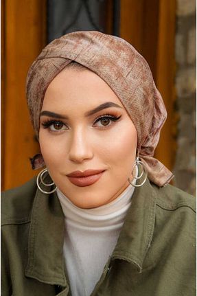 روسری قهوه ای ساتن Aişe Tesettür - کد 681069637