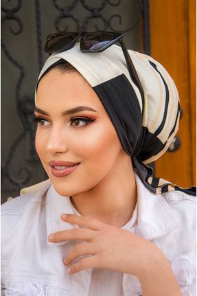 روسری مشکی ساتن Aişe Tesettür - کد 747194061