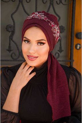 کلاه شنای حجاب زرشکی زنانه Aişe Tesettür - کد 746162036