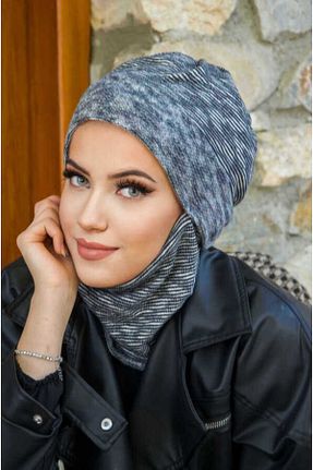 کلاه شنای حجاب سرمه ای زنانه Aişe Tesettür - کد 774372772