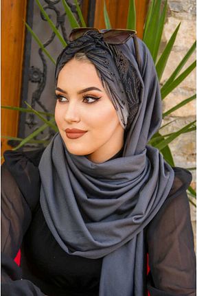 شال طوسی زنانه پنبه پلی استر Aişe Tesettür - کد 827249264