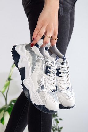 کفش اسنیکر سفید زنانه بند دار ANALİN SHOES - کد 898118083