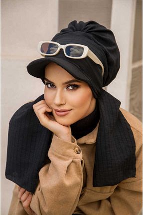 کلاه شنای حجاب مشکی زنانه Aişe Tesettür - کد 745170497