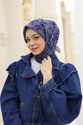 روسری سرمه ای پنبه ای Silk Home - کد 904666930