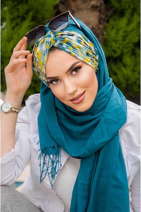 کلاه شنای حجاب آبی زنانه Aişe Tesettür - کد 754112324