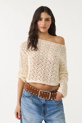پلیور نباتی زنانه Ajurlu Stradivarius - کد 904670437
