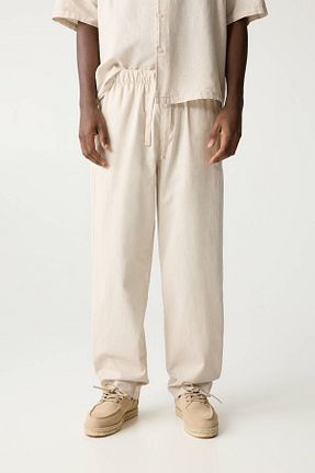شلوار بژ مردانه کتان Pull & Bear - کد 904683546