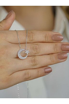 گردنبند جواهر طوسی زنانه روکش نقره ADURĞUT - کد 904679432