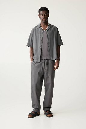 شلوار طوسی مردانه کتان Pull & Bear - کد 904680446