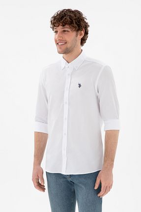 پیراهن سفید مردانه یقه ایستاده U.S. Polo Assn. - کد 904674854
