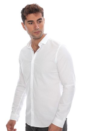 پیراهن سفید مردانه اسلیم savmen wear - کد 904688731
