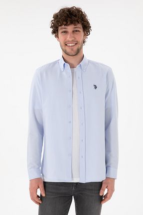پیراهن آبی مردانه یقه ایستاده U.S. Polo Assn. - کد 904674833