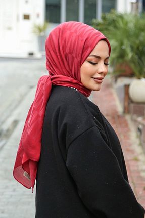 شال زرشکی زنانه پنبه پلی استر Armine - کد 904690515