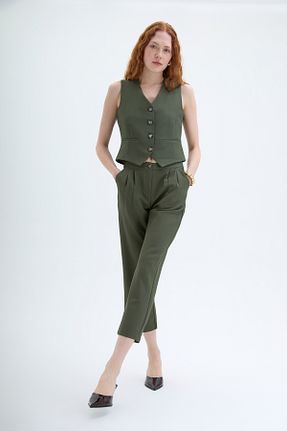 شلوار خاکی زنانه بافتنی Quzu - کد 899187755