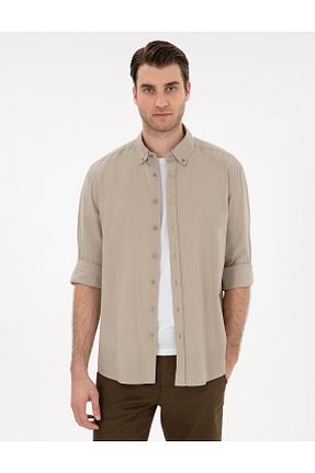 پیراهن خاکی مردانه رگولار Pierre Cardin - کد 904695070