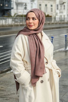 شال قهوه ای زنانه پنبه ای Armine - کد 904690262