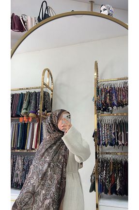 شال قهوه ای زنانه ابریشم MODAAY - کد 902829037