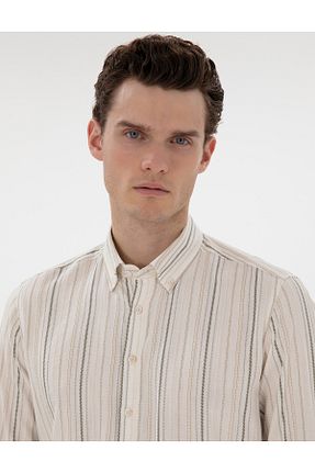 پیراهن خاکی مردانه رگولار Pierre Cardin - کد 904688776