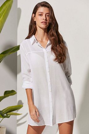 پیراهن سفید زنانه رگولار White By Nature - کد 332026541