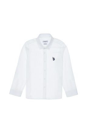 پیراهن سفید بچه گانه یقه پیراهنی U.S. Polo Assn. - کد 904696385