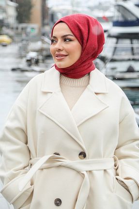 شال زرشکی زنانه پنبه ای Armine - کد 904690324