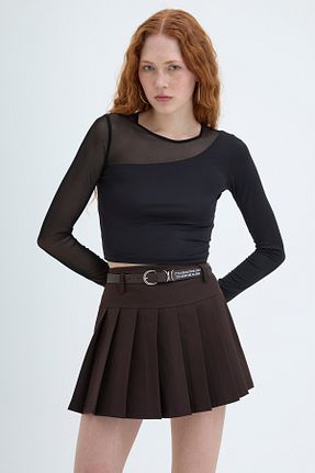 بلوز مشکی زنانه ساده Quzu - کد 893329149