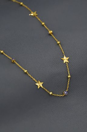 گردنبند نقره طلائی زنانه 925 عیار Papatya Silver - کد 349448435