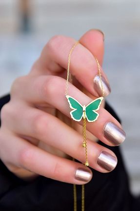 گردنبند نقره سبز زنانه 925 عیار Papatya Silver - کد 470314531
