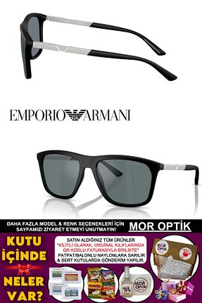 عینک آفتابی مشکی مردانه 57 Emporio Armani - کد 899576302