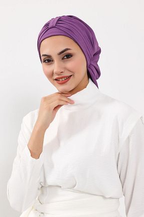 شال بنفش زنانه پلی استر Aisha