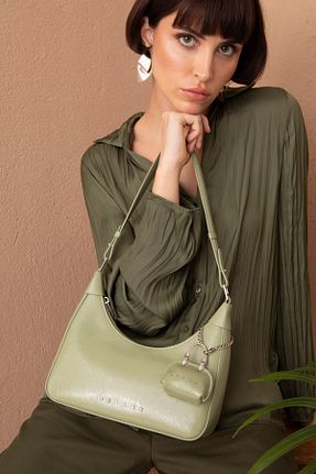 کیف دوشی سبز زنانه چرم مصنوعی Sisley - کد 904714615
