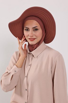کلاه شنای حجاب قهوه ای زنانه Aisha