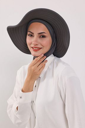 کلاه شنای حجاب طوسی زنانه Aisha