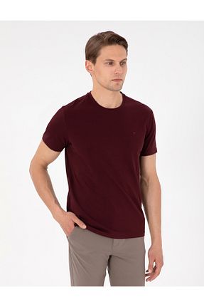 تیشرت زرشکی مردانه اسلیم فیت Pierre Cardin - کد 904713453