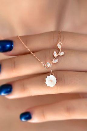 گردنبند نقره صورتی زنانه 925 عیار Papatya Silver - کد 139627036