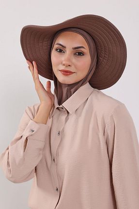 کلاه شنای حجاب قهوه ای زنانه Aisha
