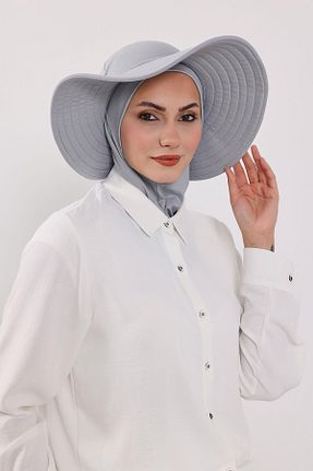 کلاه شنای حجاب طوسی زنانه Aisha
