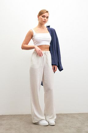 شلوار سفید زنانه ویسکون Yefrastore - کد 904718538